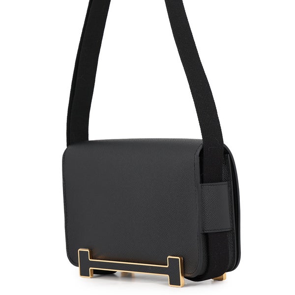エルメス ショルダーバッグ ゲタ スリム ブラック/ゴールド金具 エプソン G刻印 HERMES 黒
