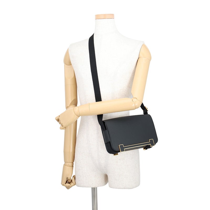 エルメス ショルダーバッグ ゲタ スリム ブラック/ゴールド金具 エプソン G刻印 HERMES 黒