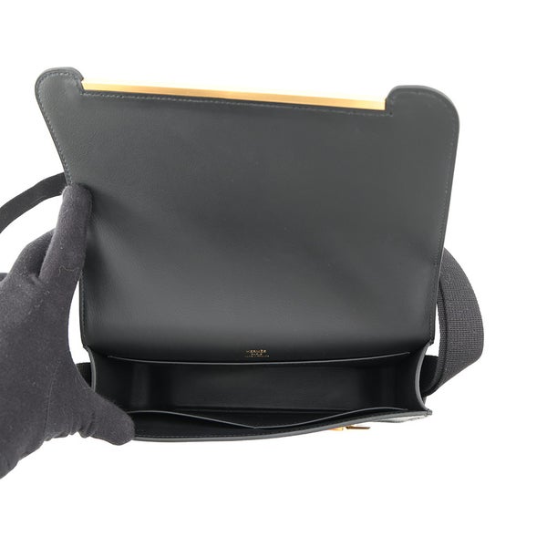 エルメス ショルダーバッグ ゲタ スリム ブラック/ゴールド金具 エプソン G刻印 HERMES 黒