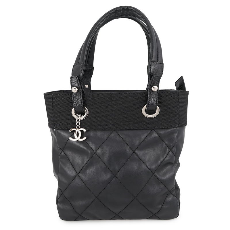 シャネル トートバッグ パリビアリッツトートPM マトラッセ ココマーク A34208 CHANEL 黒