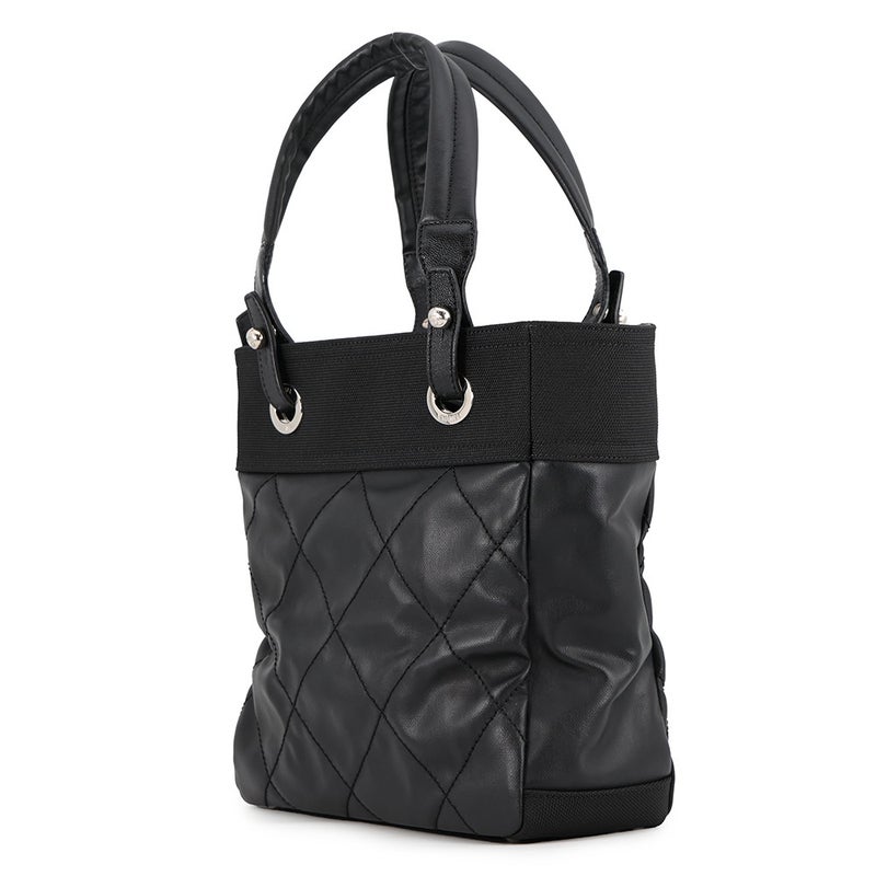 シャネル トートバッグ パリビアリッツトートPM マトラッセ ココマーク A34208 CHANEL 黒
