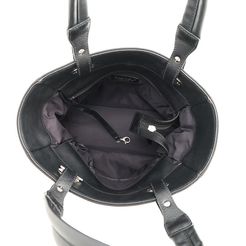 シャネル トートバッグ パリビアリッツトートPM マトラッセ ココマーク A34208 CHANEL 黒