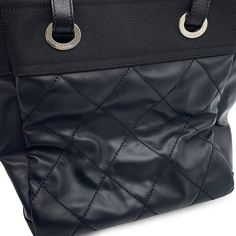 シャネル トートバッグ パリビアリッツトートPM マトラッセ ココマーク A34208 CHANEL 黒