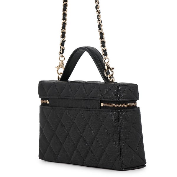 シャネル チェーンショルダーバッグ マトラッセ バニティ ココマーク キャビアスキン AP4385 CHANEL ヴァニティ 黒