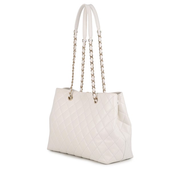 シャネル チェーントートバッグ マトラッセ ココマーク ショッピング キャビアスキン AS3953 CHANEL 白