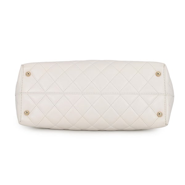 シャネル チェーントートバッグ マトラッセ ココマーク ショッピング キャビアスキン AS3953 CHANEL 白