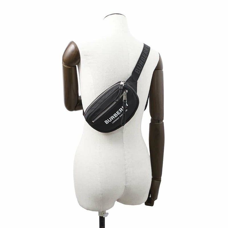 バーバリー ボディバッグ ロゴプリント ウエストバッグ 8021091 BURBERRY 黒