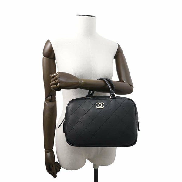 シャネル ハンドバッグ マトラッセ ココマーク ボーリングバッグ CHANEL 2WAYショルダーバッグ 黒