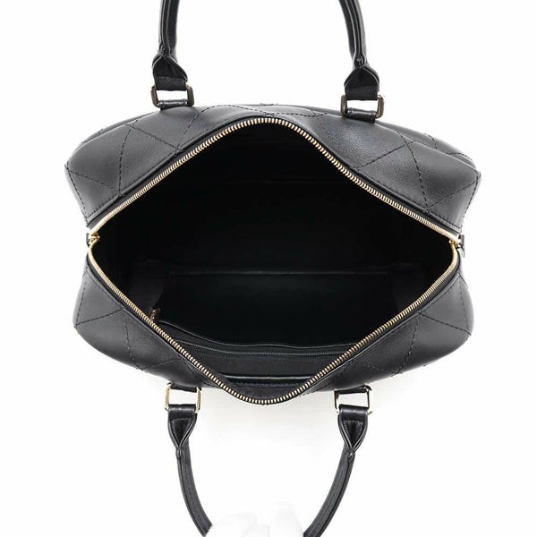 シャネル ハンドバッグ マトラッセ ココマーク ボーリングバッグ CHANEL 2WAYショルダーバッグ 黒