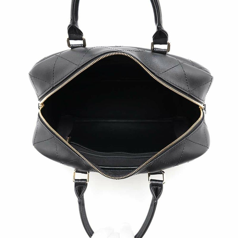 シャネル ハンドバッグ マトラッセ ココマーク ボーリングバッグ CHANEL 2WAYショルダーバッグ 黒