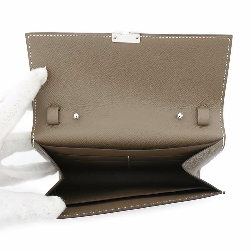 エルメス 財布 クリック16 エトゥープ/シルバー金具 エプソン D刻印 HERMES 財布