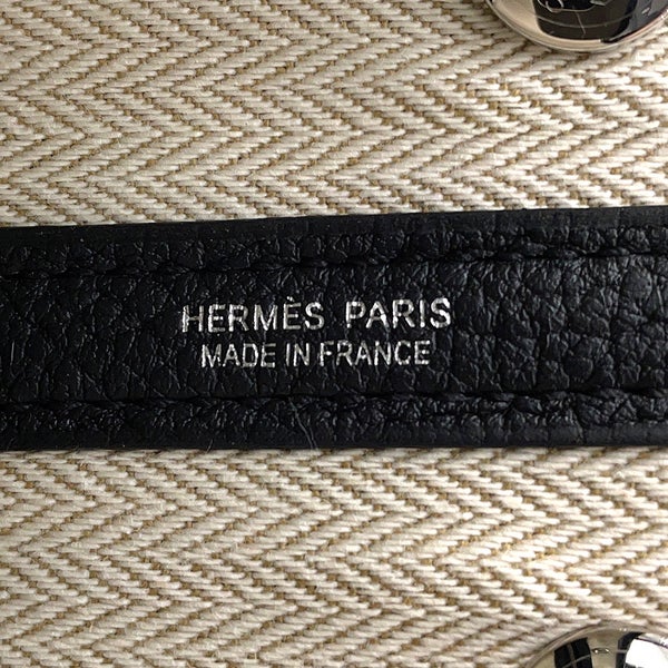 エルメス トートバッグ ネオ・ガーデン 23 ガーデンパーティ ブラック/シルバー金具 ネゴンダ K刻印 黒