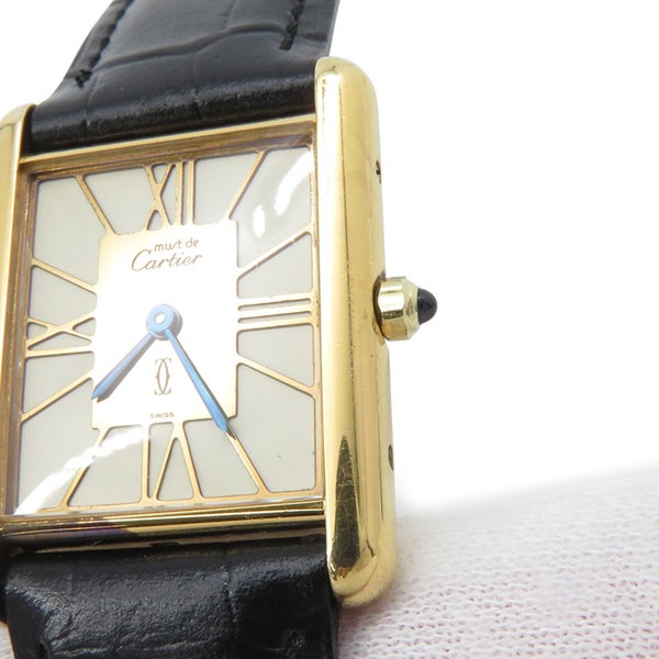 カルティエ マストタンク LM ヴェルメイユ 6 81006 Cartier 腕時計 アイボリー文字盤