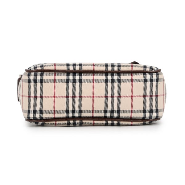 バーバリー ショルダーバッグ ノバチェック キャンバス/レザー BURBERRY 黒