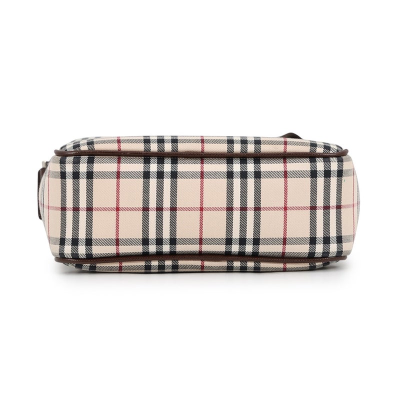 バーバリー ショルダーバッグ ノバチェック キャンバス/レザー BURBERRY 黒