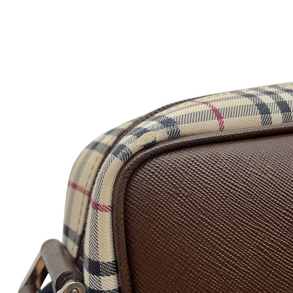 バーバリー ショルダーバッグ ノバチェック キャンバス/レザー BURBERRY 黒