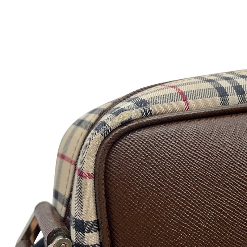 バーバリー ショルダーバッグ ノバチェック キャンバス/レザー BURBERRY 黒
