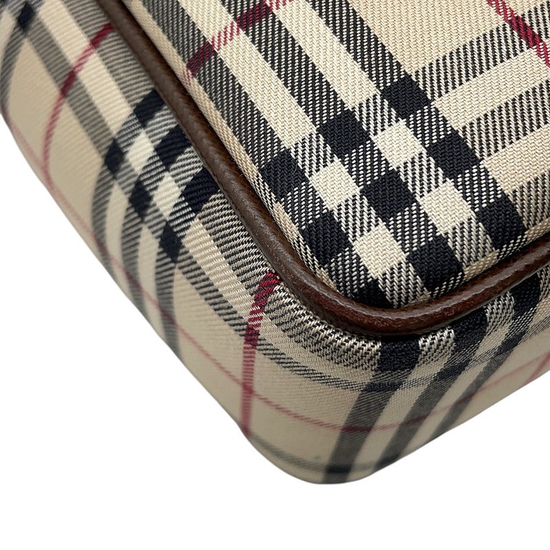 バーバリー ショルダーバッグ ノバチェック キャンバス/レザー BURBERRY 黒