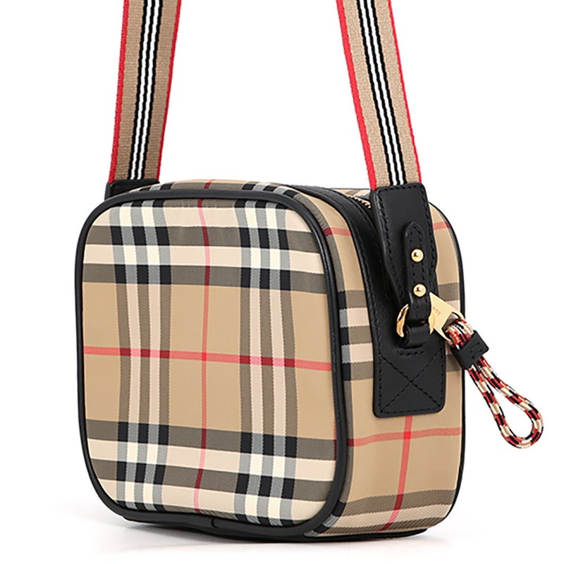 バーバリー ショルダーバッグ ノバチェック Bワッペン ナイロン/レザー 8023901 BURBERRY ブラック 黒