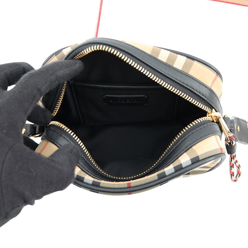 バーバリー ショルダーバッグ ノバチェック Bワッペン ナイロン/レザー 8023901 BURBERRY ブラック 黒