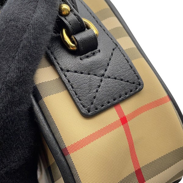 バーバリー ショルダーバッグ ノバチェック Bワッペン ナイロン/レザー 8023901 BURBERRY ブラック 黒
