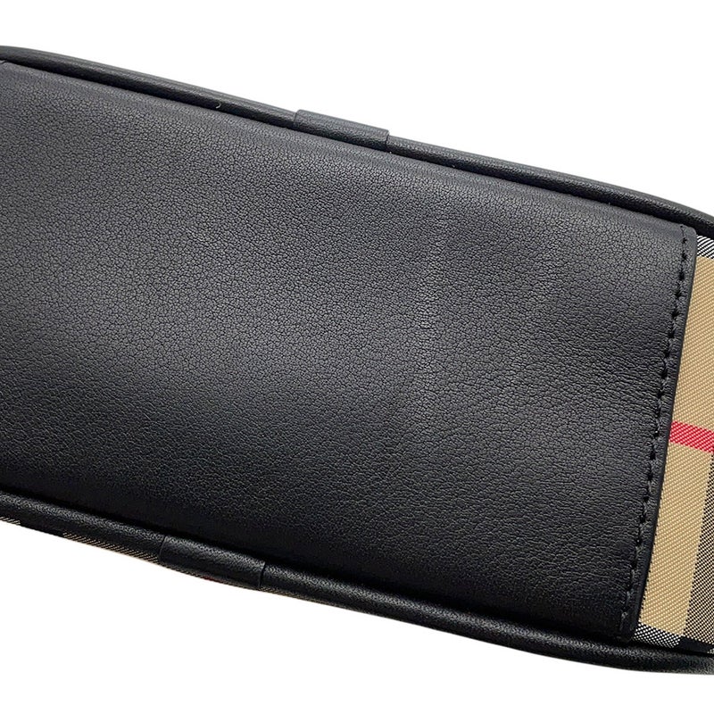 バーバリー ショルダーバッグ ノバチェック Bワッペン ナイロン/レザー 8023901 BURBERRY ブラック 黒