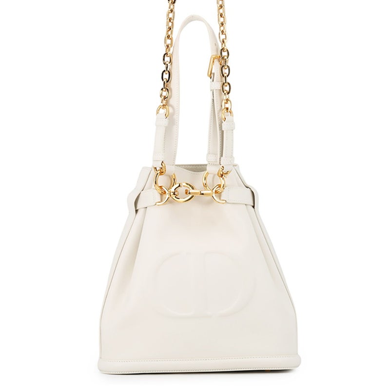 ディオール ハンドバッグ C'est Dior セディオール CDエンボス ミディアム レザー M2271UBHA 2wayショルダー 白