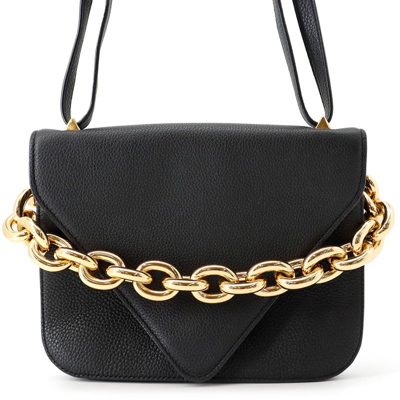 ボッテガヴェネタ ショルダーバッグ マウントエンベロープ  レザー レザー BOTTEGA VENETA バッグ 黒