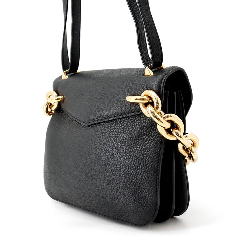 ボッテガヴェネタ ショルダーバッグ マウントエンベロープ  レザー レザー BOTTEGA VENETA バッグ 黒