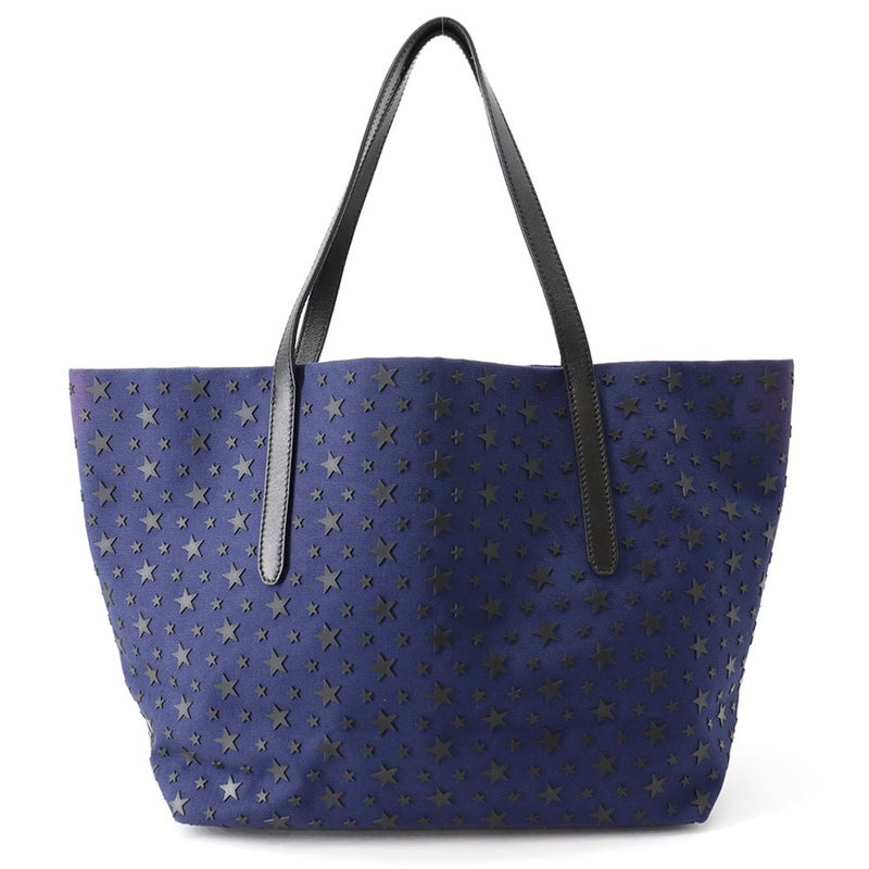 ジミーチュウ トートバッグ スターモチーフ キャンバス レザー JIMMY CHOO