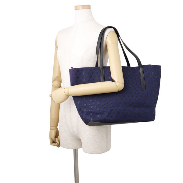 ジミーチュウ トートバッグ スターモチーフ キャンバス レザー JIMMY CHOO