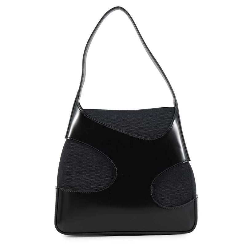 サルヴァトーレ・フェラガモ ハンドバッグ カットアウト パテント/キャンバス 213487 Ferragamo 黒