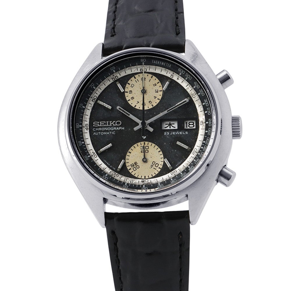 セイコー クロノグラフ ベビーパンダ 6138-8000 SEIKO 腕時計 黒文字盤