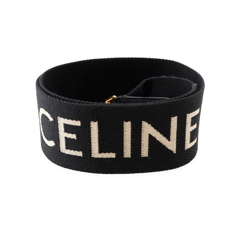 セリーヌ ショルダーストラップ ロゴ キャンバス 49S022AEP.38AW CELINE ストラップ 黒