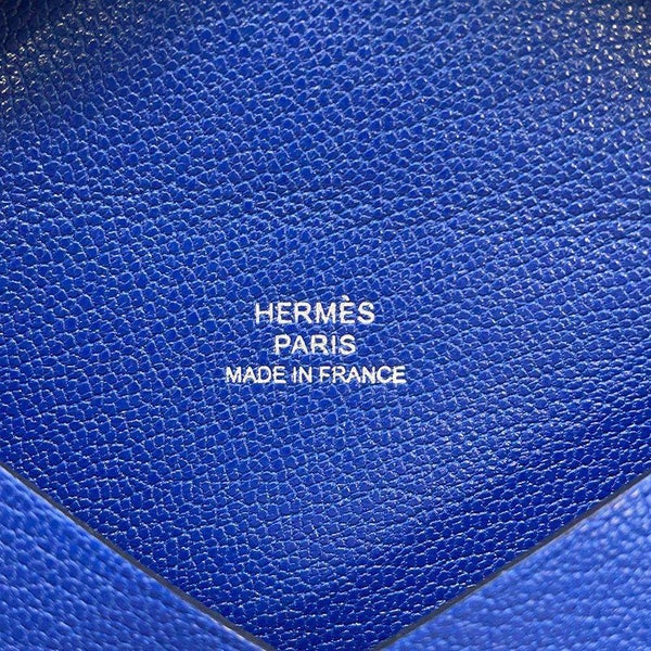 エルメス カードケース カルヴィ ブルーフランス シェブルミゾル U刻印 HERMES 名刺入れ
