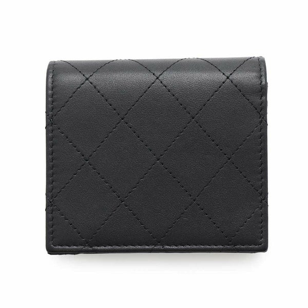 シャネル 二つ折り財布 ココマーク マトラッセ スモールウォレット AP4381 CHANEL 黒
