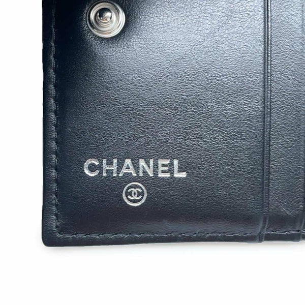 シャネル 二つ折り財布 ココマーク マトラッセ スモールウォレット AP4381 CHANEL 黒