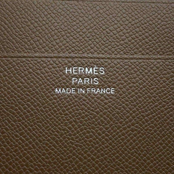 エルメス 三つ折り財布 ベアン コンビネ エトゥープ/シルバー金具 ヴォーマダム B刻印