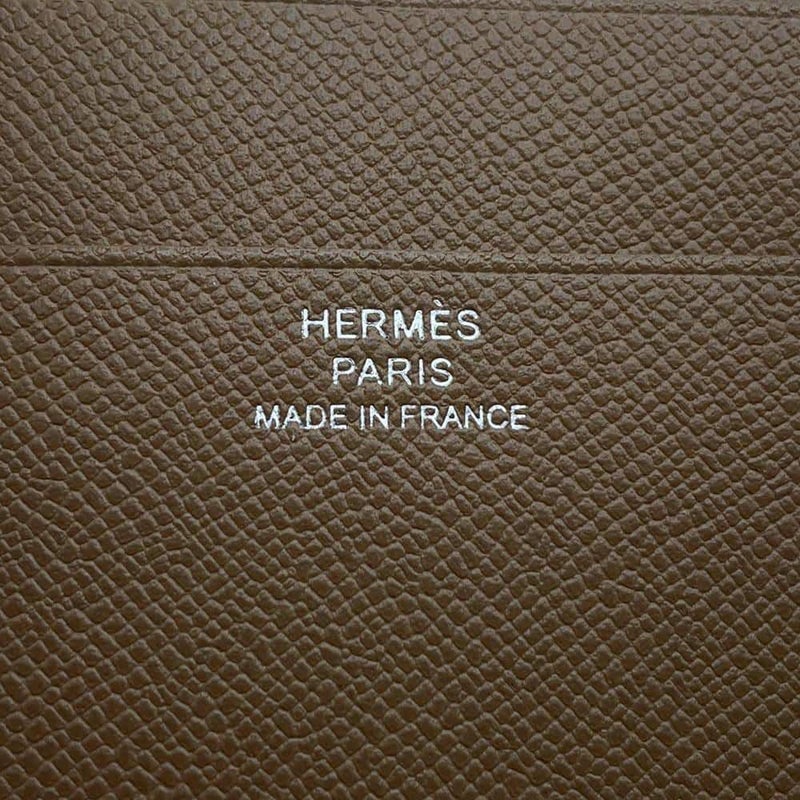 エルメス 三つ折り財布 ベアン コンビネ エトゥープ/シルバー金具 ヴォーマダム B刻印