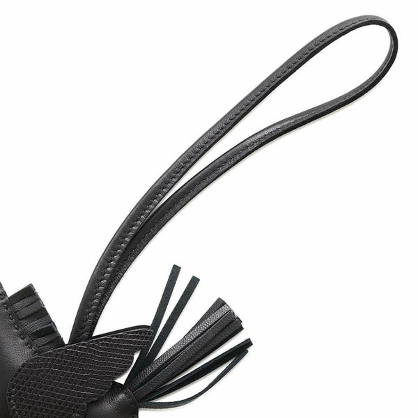 エルメス バッグチャーム ロデオPM ペガサス タッチ ブラック ラムスキン/リザード U刻印 HERMES 黒 ソーブラック
