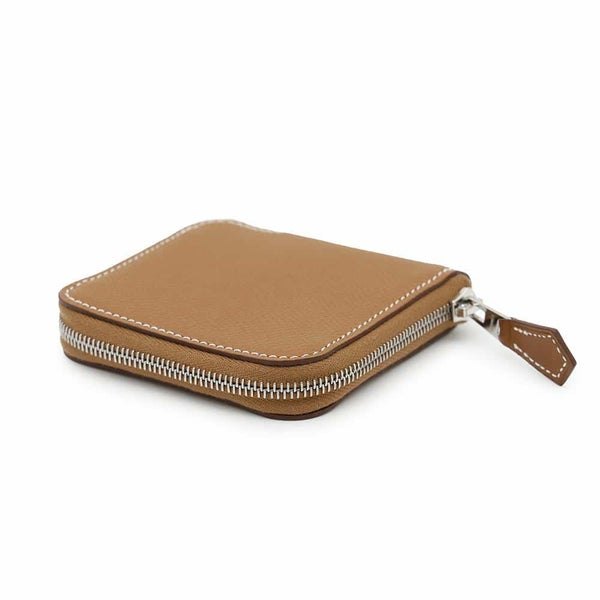 エルメス コインケース アザップコンパクト ミニ シルクイン ゴールド/シルバー金具 エプソン W刻印