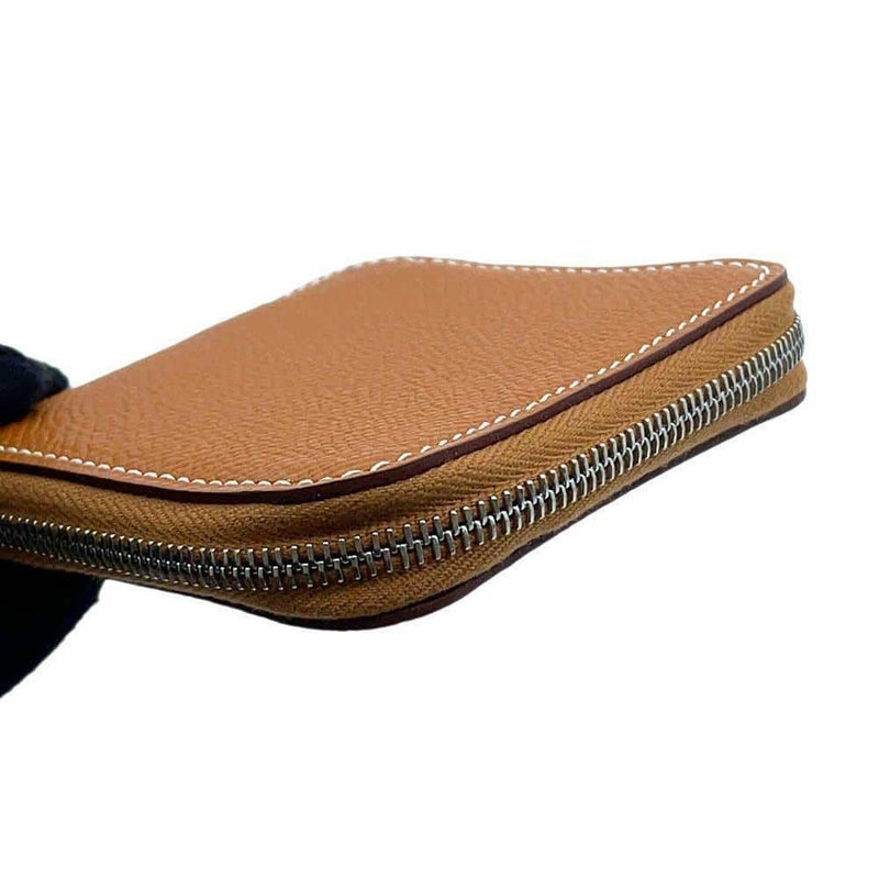 エルメス コインケース アザップコンパクト ミニ シルクイン ゴールド/シルバー金具 エプソン W刻印
