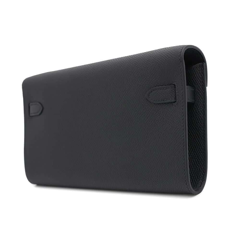 エルメス ケリーウォレット ロング トゥーゴー ブラック/シルバー金具