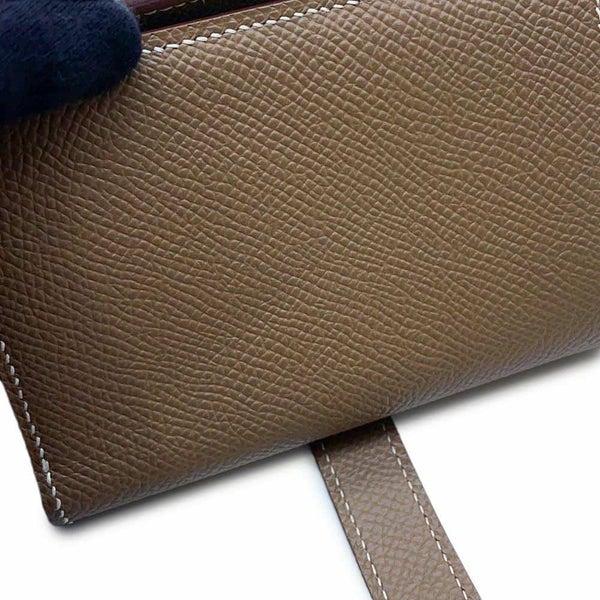 エルメス 三つ折り財布 ベアンコンビネ エトゥープ/シルバー金具 エプソン Z刻印 財布