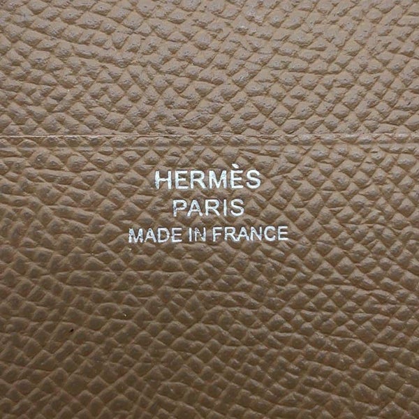 エルメス 三つ折り財布 ベアンコンビネ エトゥープ/シルバー金具 エプソン Z刻印 財布