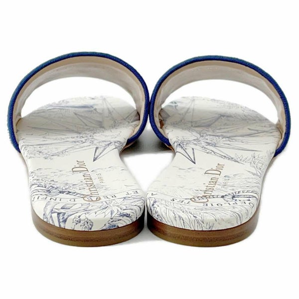 クリスチャン・ディオール サンダル Dway スライド トワル ドゥ ジュイ レディースサイズ36 1/2 KCQ209RIY 靴 白