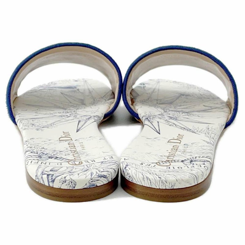 クリスチャン・ディオール サンダル Dway スライド トワル ドゥ ジュイ レディースサイズ36 1/2 KCQ209RIY 靴 白
