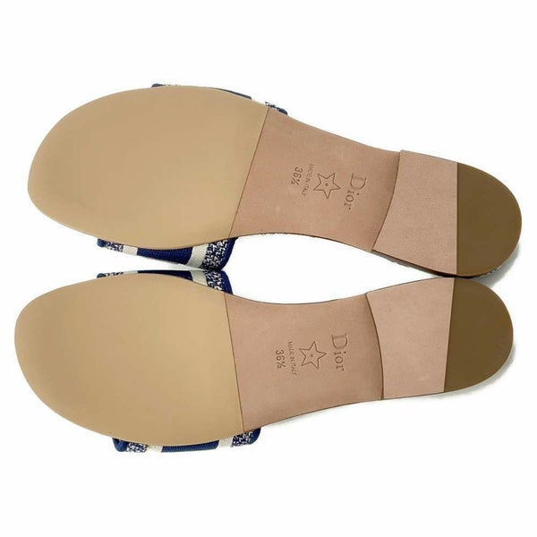 クリスチャン・ディオール サンダル Dway スライド トワル ドゥ ジュイ レディースサイズ36 1/2 KCQ209RIY 靴 白