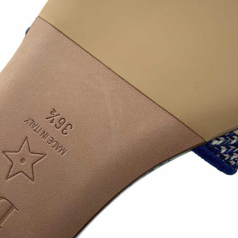 クリスチャン・ディオール サンダル Dway スライド トワル ドゥ ジュイ レディースサイズ36 1/2 KCQ209RIY 靴 白