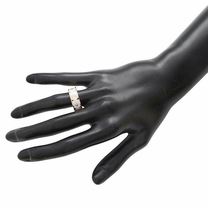 ルイヴィトン リング モノグラム パターン リング ナノ グラム エナメル GP リングサイズM M1565M 指輪